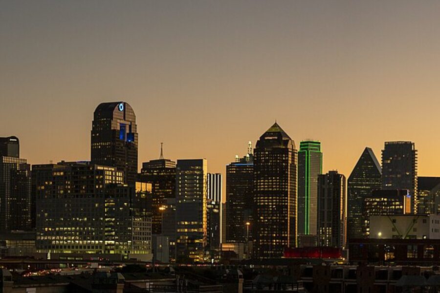 Dallas skyline at dusk